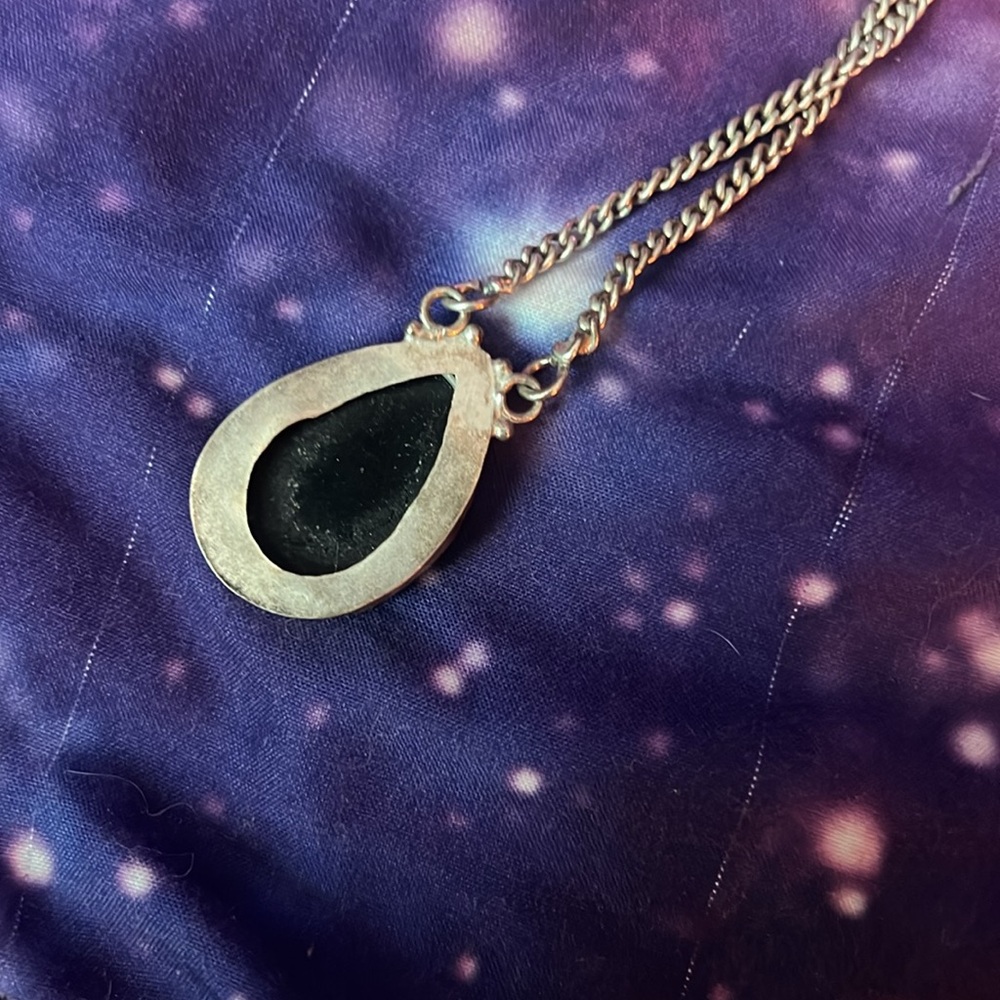 Glass Pendant Necklace sterling silver - Picture 2 of 3